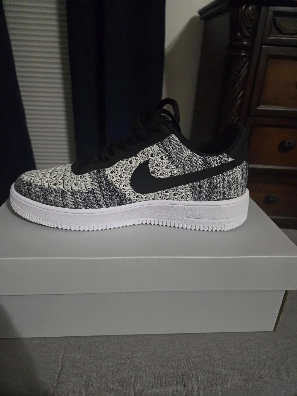 Nike Air Force 1 Flyknit Sneaker - Black and White